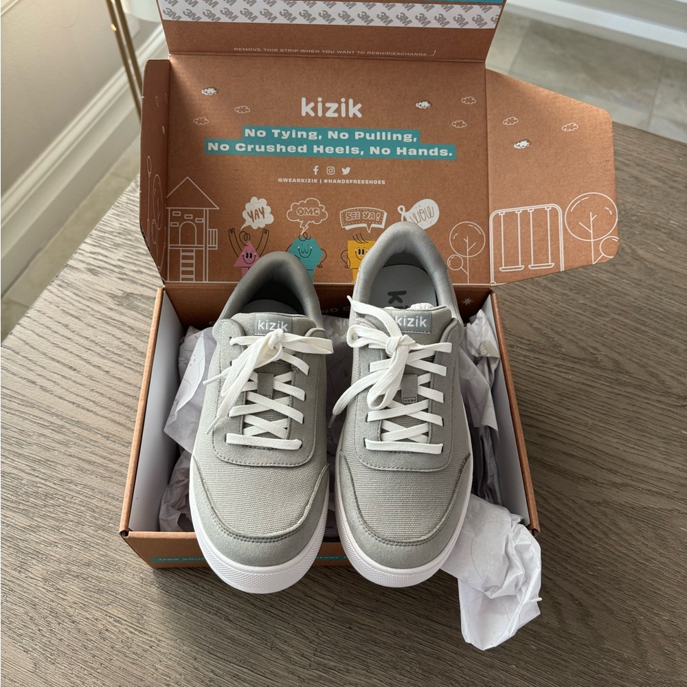 Kizik No tie Shoes Size 4.5 gray